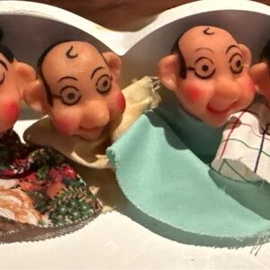 RARE 4!  Highlights Magazine Mr. Mrs. & Tommy Timbertoes  Finger Puppets